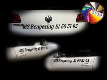 ms rengøring logo på bil